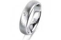 Ring Platin 950 5.0 mm sandmatt 1 Brillant G vs 0,035ct