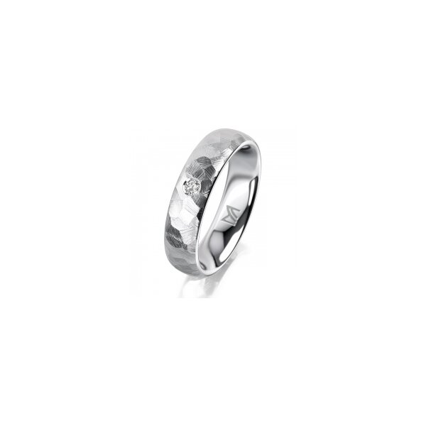 Ring Platin 950 5.0 mm diamantmatt 1 Brillant G vs 0,035ct
