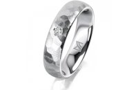 Ring Platin 950 5.0 mm diamantmatt 1 Brillant G vs 0,035ct
