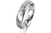 Ring Platin 950 5.0 mm l&auml;ngsmatt 3 Brillanten G vs...