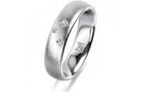 Ring Platin 950 5.0 mm sandmatt 3 Brillanten G vs Gesamt...
