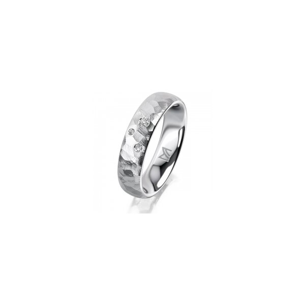 Ring Platin 950 5.0 mm diamantmatt 3 Brillanten G vs Gesamt 0,040ct