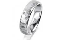 Ring Platin 950 5.0 mm diamantmatt 3 Brillanten G vs...