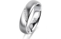 Ring Platin 950 5.0 mm l&auml;ngsmatt 5 Brillanten G vs...