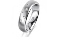 Ring Platin 950 5.0 mm l&auml;ngsmatt 5 Brillanten G vs...