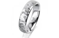 Ring Platin 950 5.0 mm diamantmatt 5 Brillanten G vs...