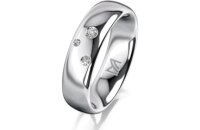 Ring Platin 950 5.5 mm poliert 3 Brillanten G vs Gesamt...