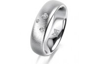 Ring Platin 950 5.5 mm sandmatt 3 Brillanten G vs Gesamt...