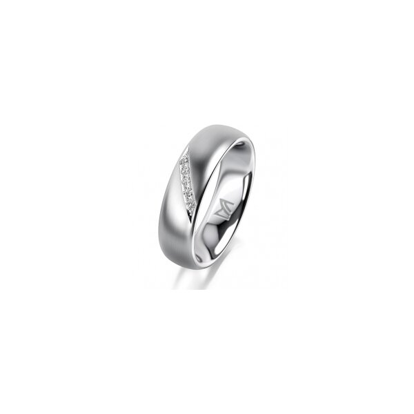 Ring Platin 950 5.5 mm l&auml;ngsmatt 5 Brillanten G vs Gesamt 0,045ct