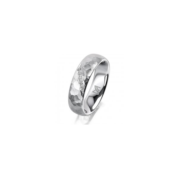 Ring Platin 950 5.5 mm diamantmatt 5 Brillanten G vs Gesamt 0,045ct