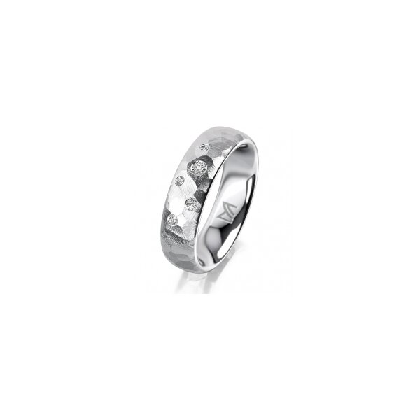 Ring Platin 950 5.5 mm diamantmatt 5 Brillanten G vs Gesamt 0,065ct