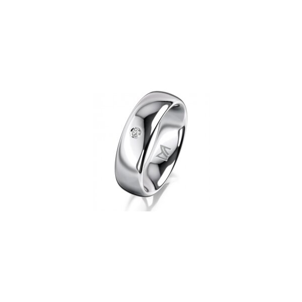 Ring Platin 950 6.0 mm poliert 1 Brillant G vs 0,025ct