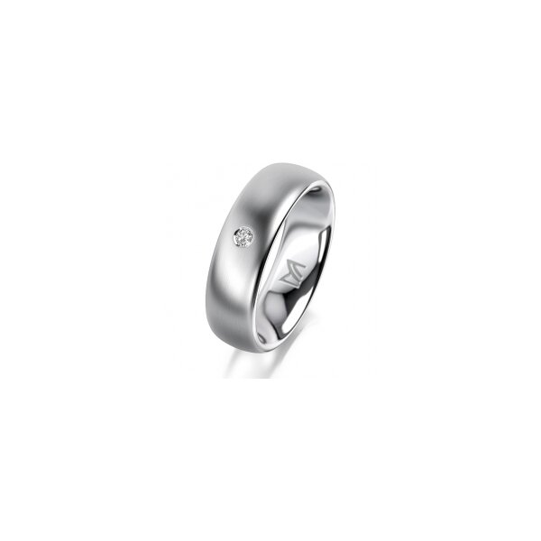 Ring Platin 950 6.0 mm l&auml;ngsmatt 1 Brillant G vs 0,025ct