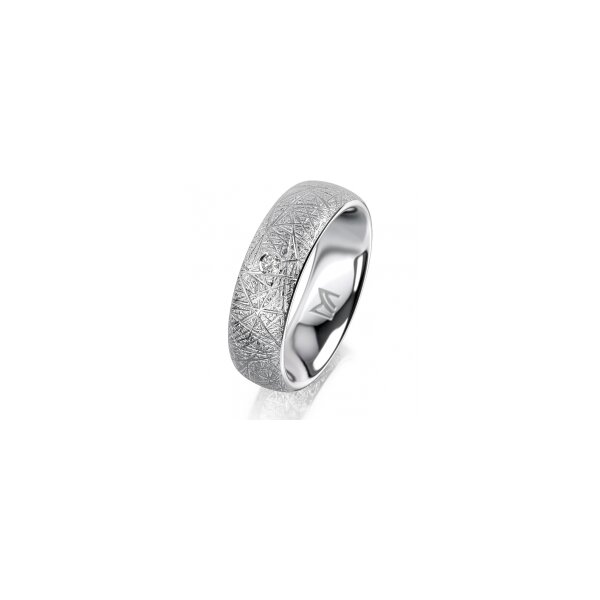 Ring Platin 950 6.0 mm kristallmatt 1 Brillant G vs 0,025ct