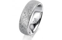 Ring Platin 950 6.0 mm kristallmatt 1 Brillant G vs 0,025ct