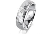 Ring Platin 950 6.0 mm diamantmatt 1 Brillant G vs 0,025ct