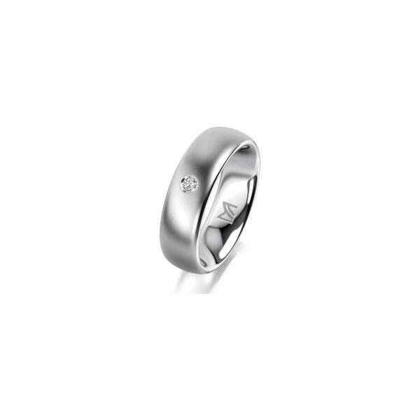 Ring Platin 950 6.0 mm l&auml;ngsmatt 1 Brillant G vs 0,035ct