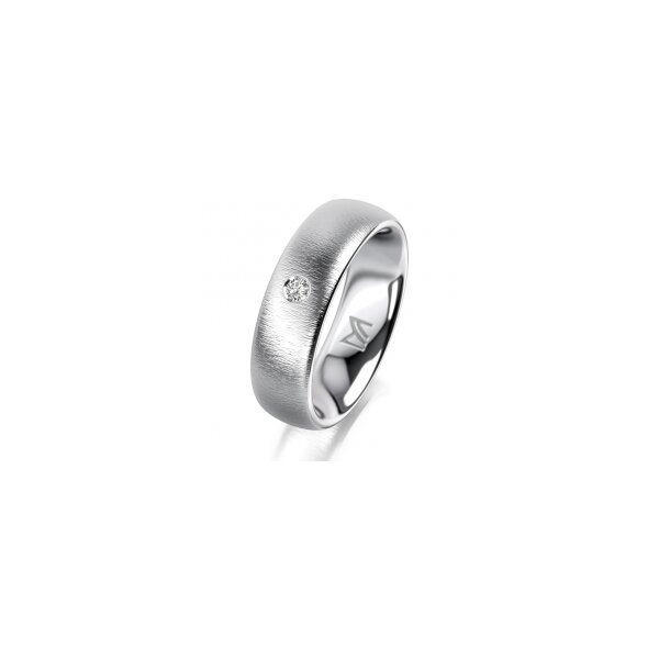 Ring Platin 950 6.0 mm sandmatt 1 Brillant G vs 0,035ct