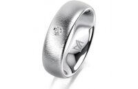 Ring Platin 950 6.0 mm sandmatt 1 Brillant G vs 0,035ct