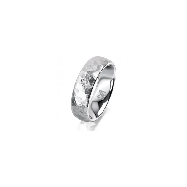 Ring Platin 950 6.0 mm diamantmatt 1 Brillant G vs 0,035ct