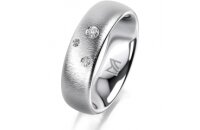 Ring Platin 950 6.0 mm sandmatt 3 Brillanten G vs Gesamt...