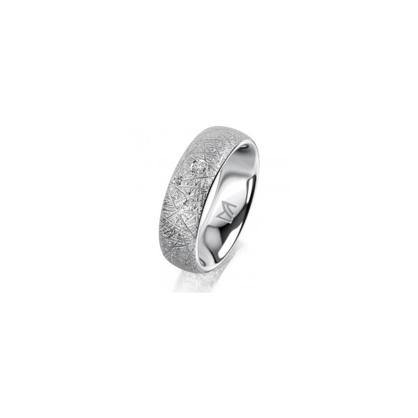 Ring Platin 950 6.0 mm kristallmatt 3 Brillanten G vs Gesamt 0,060ct