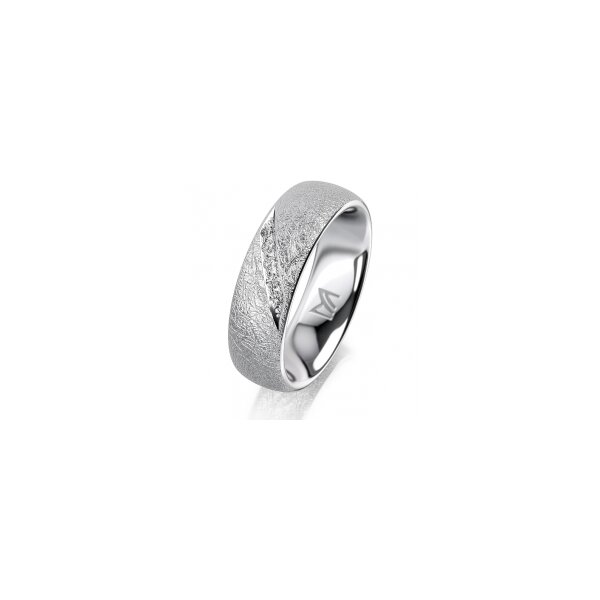 Ring Platin 950 6.0 mm kreismatt 5 Brillanten G vs Gesamt 0,065ct
