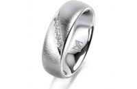 Ring Platin 950 6.0 mm sandmatt 5 Brillanten G vs Gesamt...