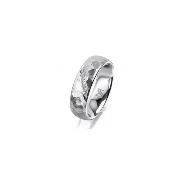 Ring Platin 950 6.0 mm diamantmatt 5 Brillanten G vs Gesamt 0,065ct