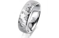 Ring Platin 950 6.0 mm diamantmatt 5 Brillanten G vs...