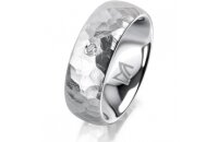 Ring Platin 950 7.0 mm diamantmatt 1 Brillant G vs 0,025ct