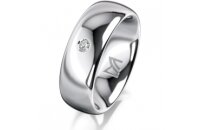 Ring Platin 950 7.0 mm poliert 1 Brillant G vs 0,035ct