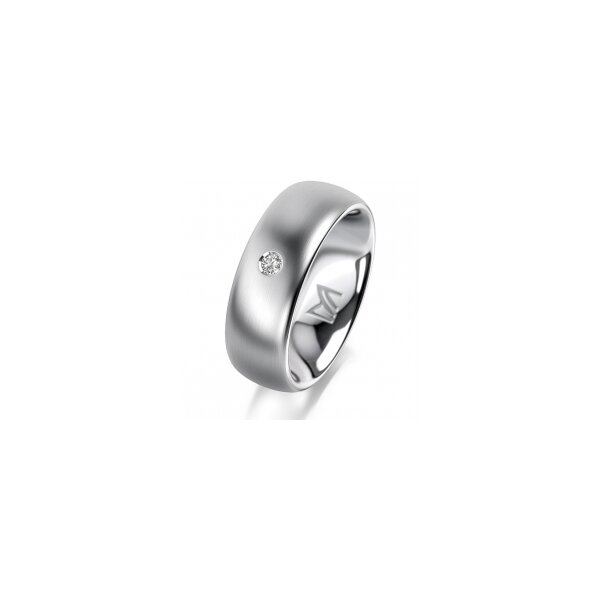 Ring Platin 950 7.0 mm l&auml;ngsmatt 1 Brillant G vs 0,035ct