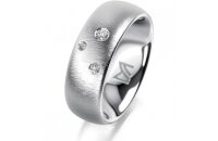 Ring Platin 950 7.0 mm sandmatt 3 Brillanten G vs Gesamt...