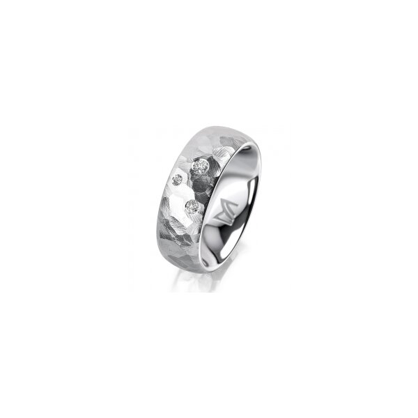 Ring Platin 950 7.0 mm diamantmatt 3 Brillanten G vs Gesamt 0,070ct