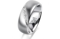 Ring Platin 950 7.0 mm l&auml;ngsmatt 6 Brillanten G vs...