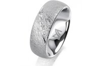 Ring Platin 950 7.0 mm kreismatt 6 Brillanten G vs Gesamt...