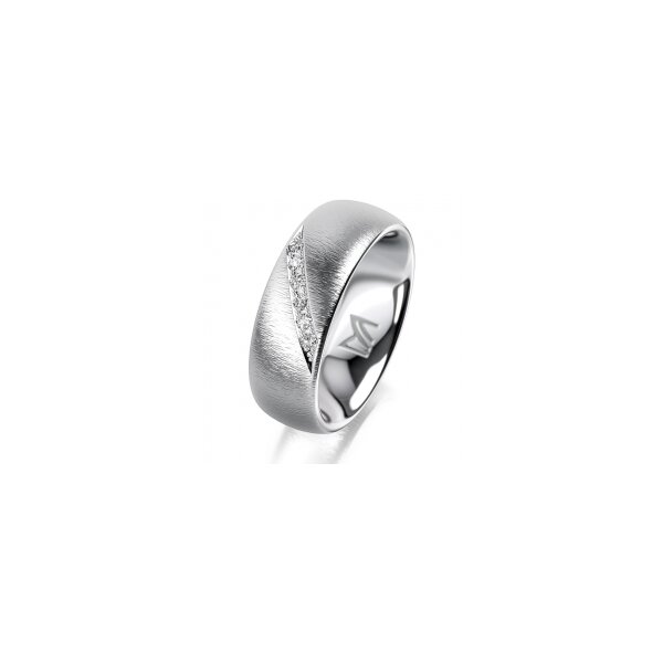 Ring Platin 950 7.0 mm sandmatt 6 Brillanten G vs Gesamt 0,080ct