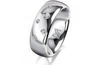 Ring Platin 950 7.0 mm poliert 5 Brillanten G vs Gesamt...