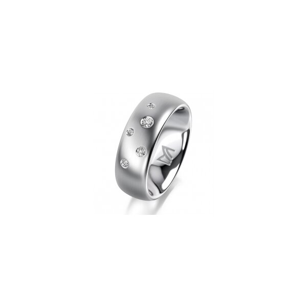 Ring Platin 950 7.0 mm l&auml;ngsmatt 5 Brillanten G vs Gesamt 0,095ct