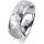 Ring Platin 950 7.0 mm diamantmatt 5 Brillanten G vs Gesamt 0,095ct
