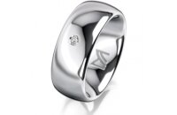 Ring Platin 950 8.0 mm poliert 1 Brillant G vs 0,025ct