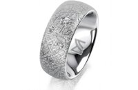 Ring Platin 950 8.0 mm kristallmatt 3 Brillanten G vs...