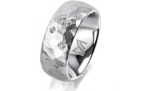 Ring Platin 950 8.0 mm diamantmatt 3 Brillanten G vs...