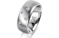 Ring Platin 950 8.0 mm l&auml;ngsmatt 5 Brillanten G vs...