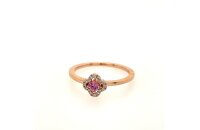 Ring 18 Karat Rotgold Brillant 0,08ct Saphir 0,15ct