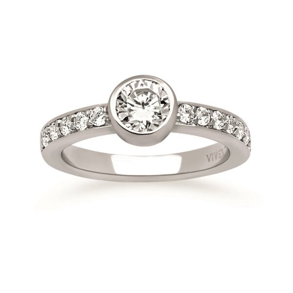 Ring 925 Silber rhodiniert weisse Zirkonia