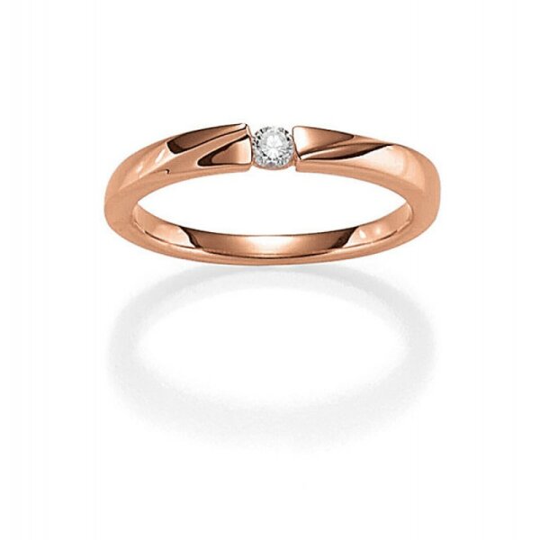 Ring 925 Silber rot vergoldet Zirkonia
