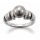 Ring 925 Silber rhodiniert graue Kunstperle, Zirkonia
