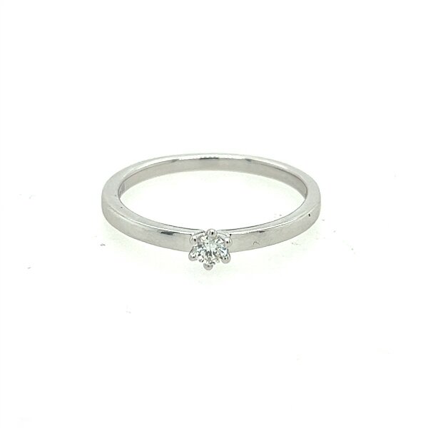 Ring 18 Karat Weissgold Brillant 0,09ct G si